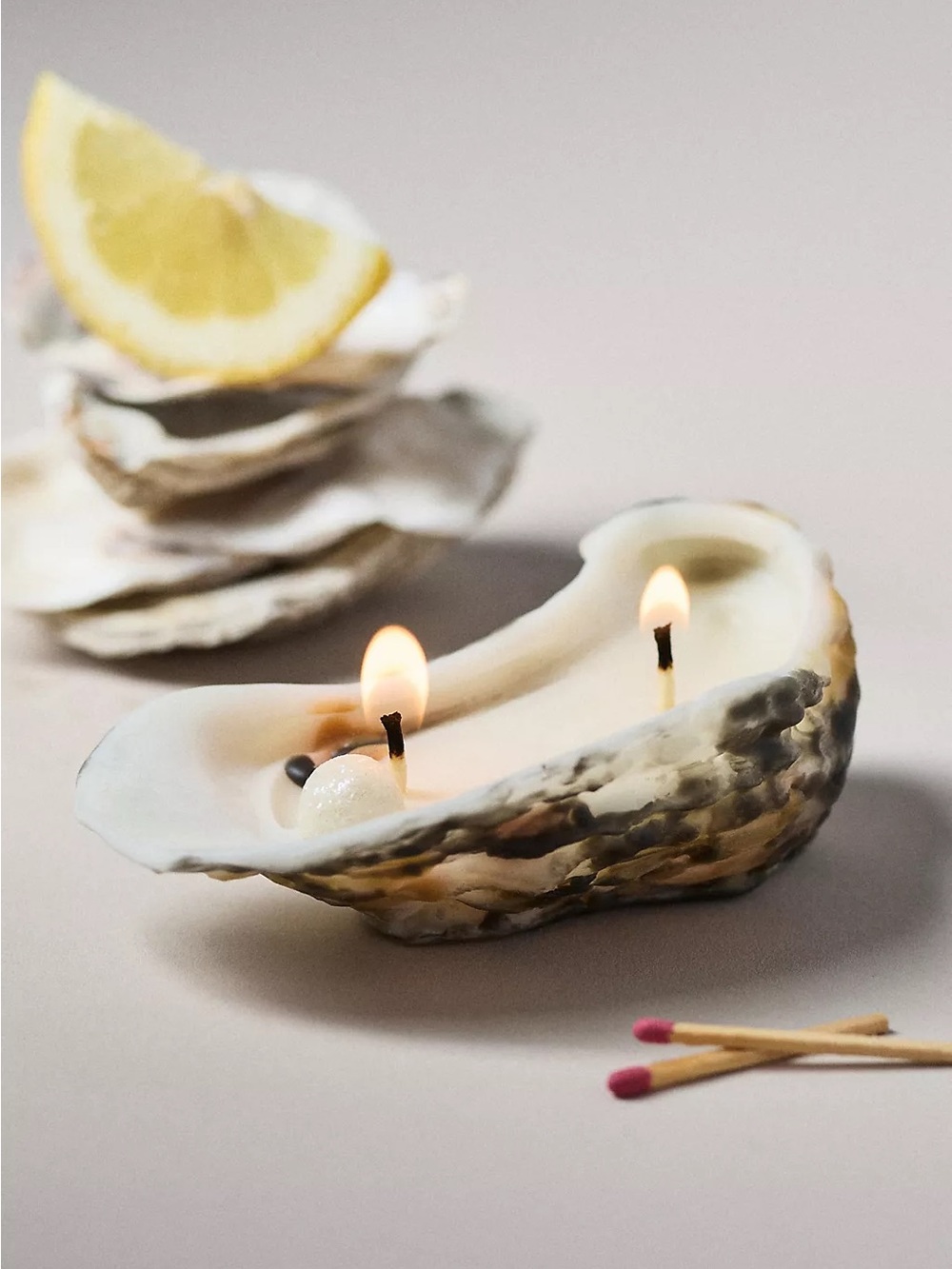 NWT Anthropologie x Bababoogs Oyster Decorative Wax Shaped Candle